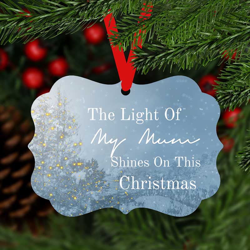 The Light Shines On Memorial Christmas Ornament